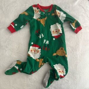 Festive Green Santa Kids One Piece